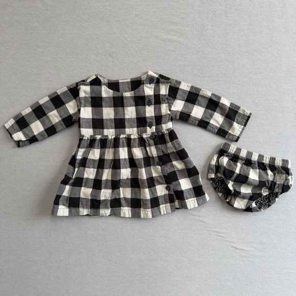 Tea Collection Other - Tea Collection Plaid Flannel Dress‎ & Bloomers Set 12-18 Months Outfit